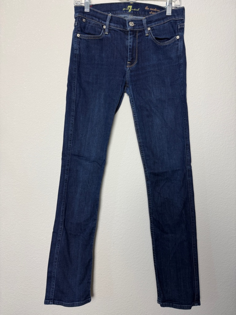 7 For All Mankind Dark Indigo the Modern Straight-Leg Jeans